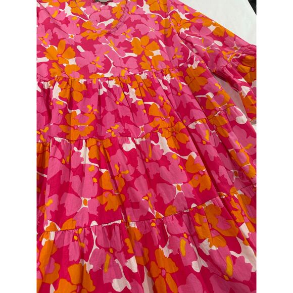 Charlie Paige Floral Dress Pink and Orange Size Large (042) - Picture 3 of 10